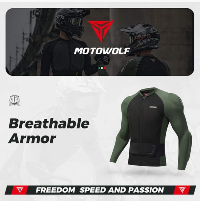 Motowolf Men's Motorcycle Jacket Summer Breathable Motocross Body Armor Elastic Rider Racing Jacket Clothing CE Certified. Brand: MOTOWOLF Model: MDL1031B Size: M,L,XL,2XL Material: Polyester, Nylon Function: quick-drying, easy to perspiration Features: Ergonomic Design Perfect Fitting For Body Moisture-wicking Fabric For More Ventilation CE Certificated Inner Protectors For Shock Absorption, increase The Safety For Rider. Occasion: Motorcycle, Racing, Riding, other Outdoor Activities . CE Certified.