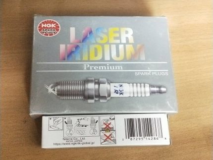 "NGK Laser Iridium Spark Plugs made in Japan for high-performance engines."