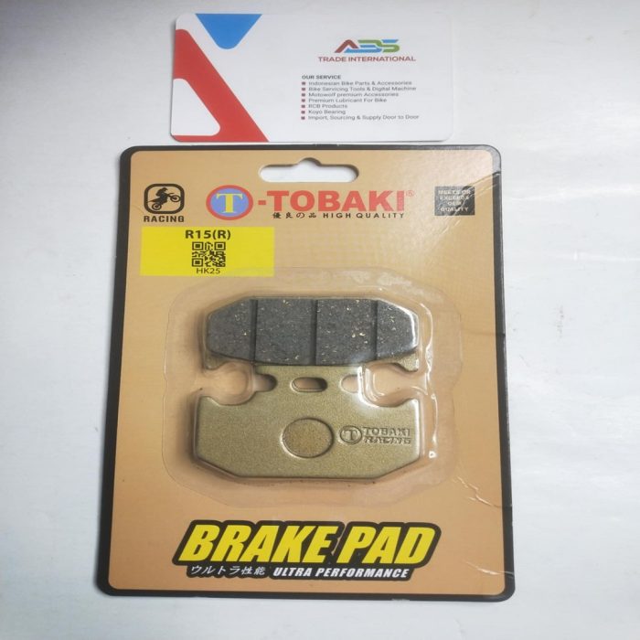 "Tobaki Brake Pad for Yamaha R15-V3 Rear – high-performance braking solution."