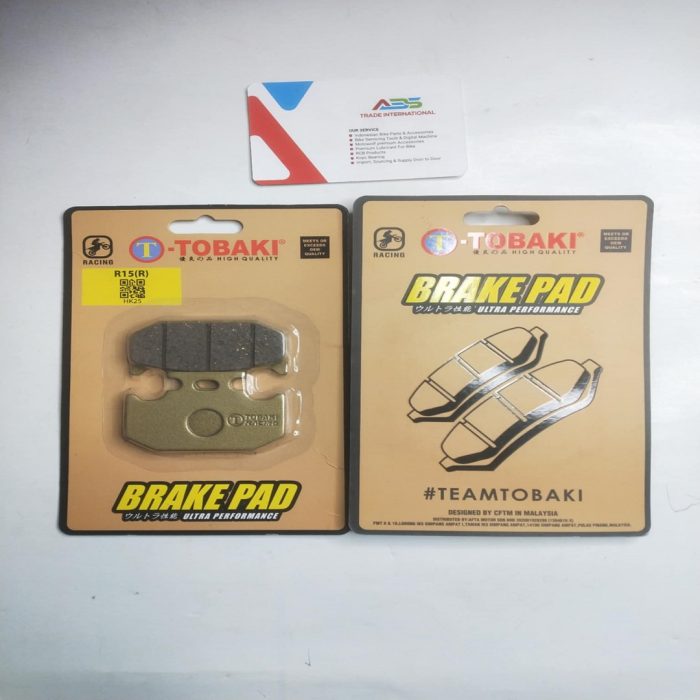 "Tobaki Brake Pad for Yamaha R15-V3 Rear – high-performance braking solution."