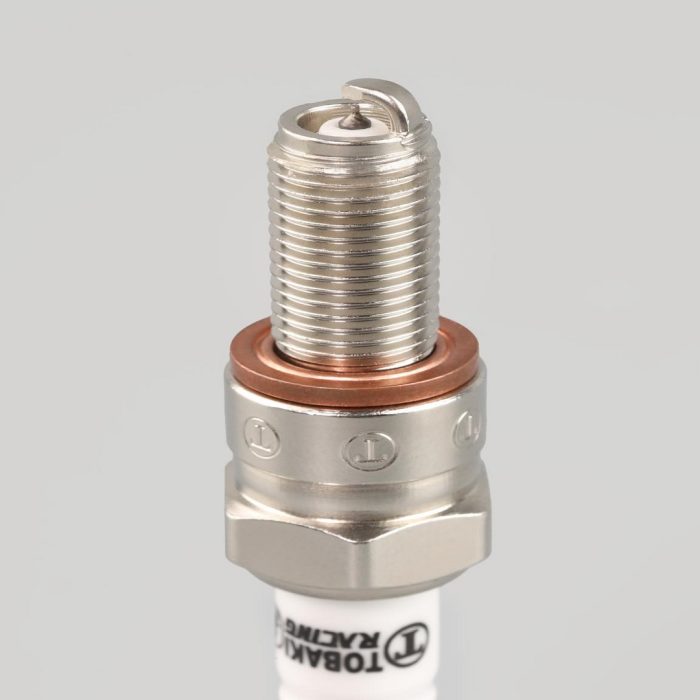 "Tobaki Racing Single Iridium Spark Plug available in various sizes for high-performance motorcycles."