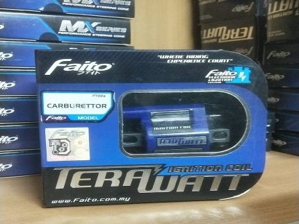 "Faito Carburetor Coil for carbureted motorcycles, offering enhanced ignition performance and smooth engine operation."