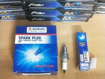 "Suzuki Factory-Tested Spark Plug ensures reliable performance and smooth ignition for Suzuki motorcycles."