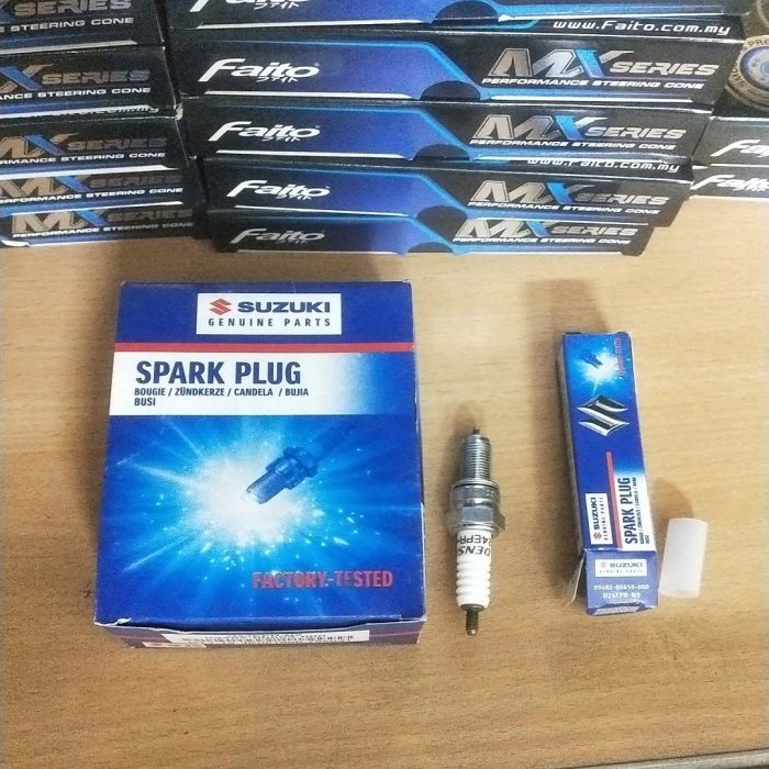 "Suzuki Factory-Tested Spark Plug ensures reliable performance and smooth ignition for Suzuki motorcycles."