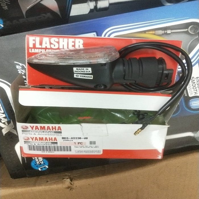 "Yamaha R15 V3 Indicator Light made in Indonesia for high visibility and durability."