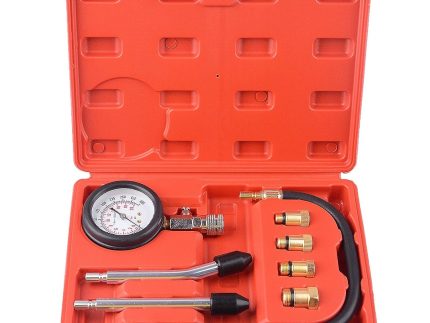 Petrol Engine Compressor Tester with Pressure Gauge and Adapters – Professional Diagnostic Tool for Cars and Motorcycles